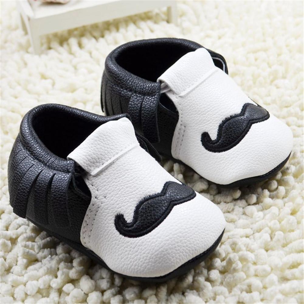 Baby Boys Mustache Pattern Slip On Infant shoes - PrettyKid