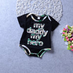 Baby Unisex My Daddy My Hero Camo Short Sleeve Romper Wholesale Baby Outfits - PrettyKid