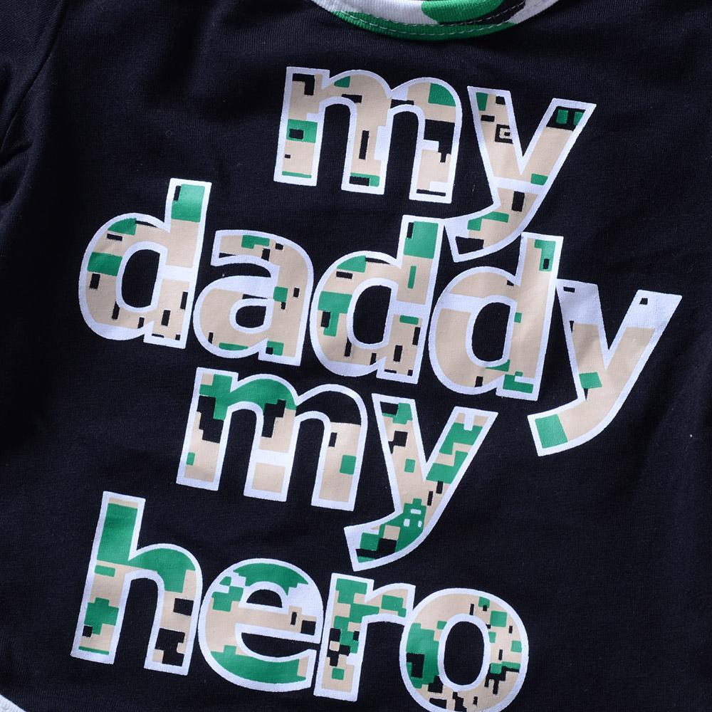 Baby Unisex My Daddy My Hero Camo Short Sleeve Romper Wholesale Baby Outfits - PrettyKid