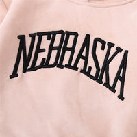 Girls Nebraska Hooded Long-Sleeve Warm Top Girls Clothes Wholesale - PrettyKid