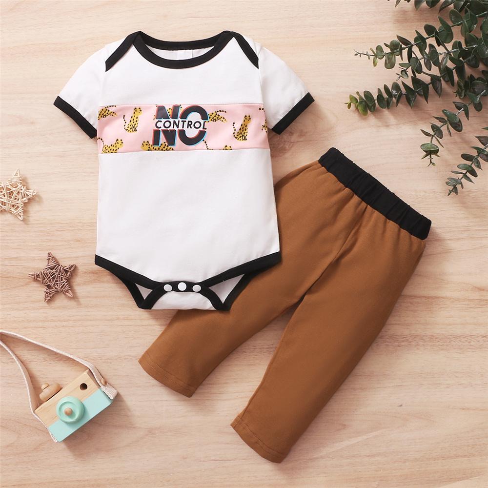 Baby Unisex No Control Animal Printed Romper & Pants Spanish Baby clothing Wholesale - PrettyKid