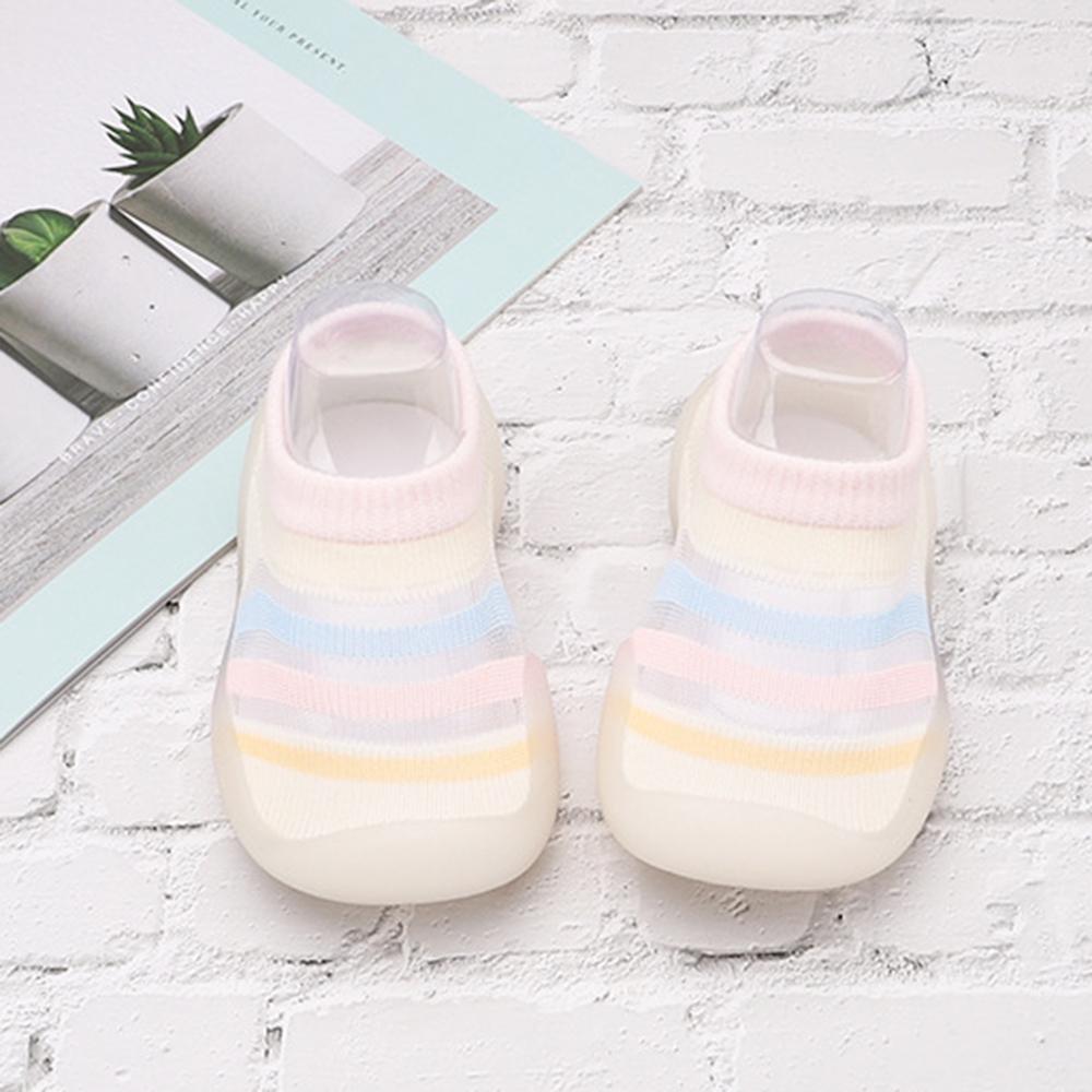 Baby Non-Slip Color Striped Breathable Flats - PrettyKid