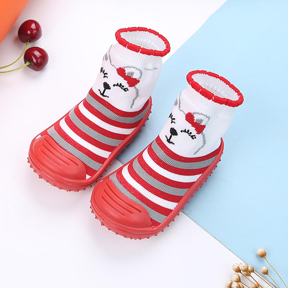 Baby Cartoon Non-slip Striped Printed Casual Flats - PrettyKid