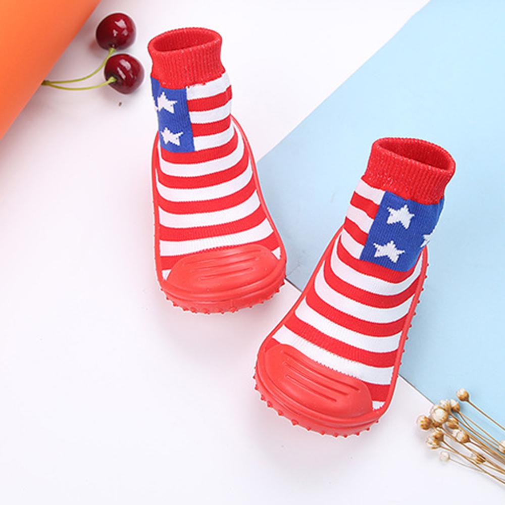 Baby Cartoon Non-slip Striped Printed Casual Flats - PrettyKid