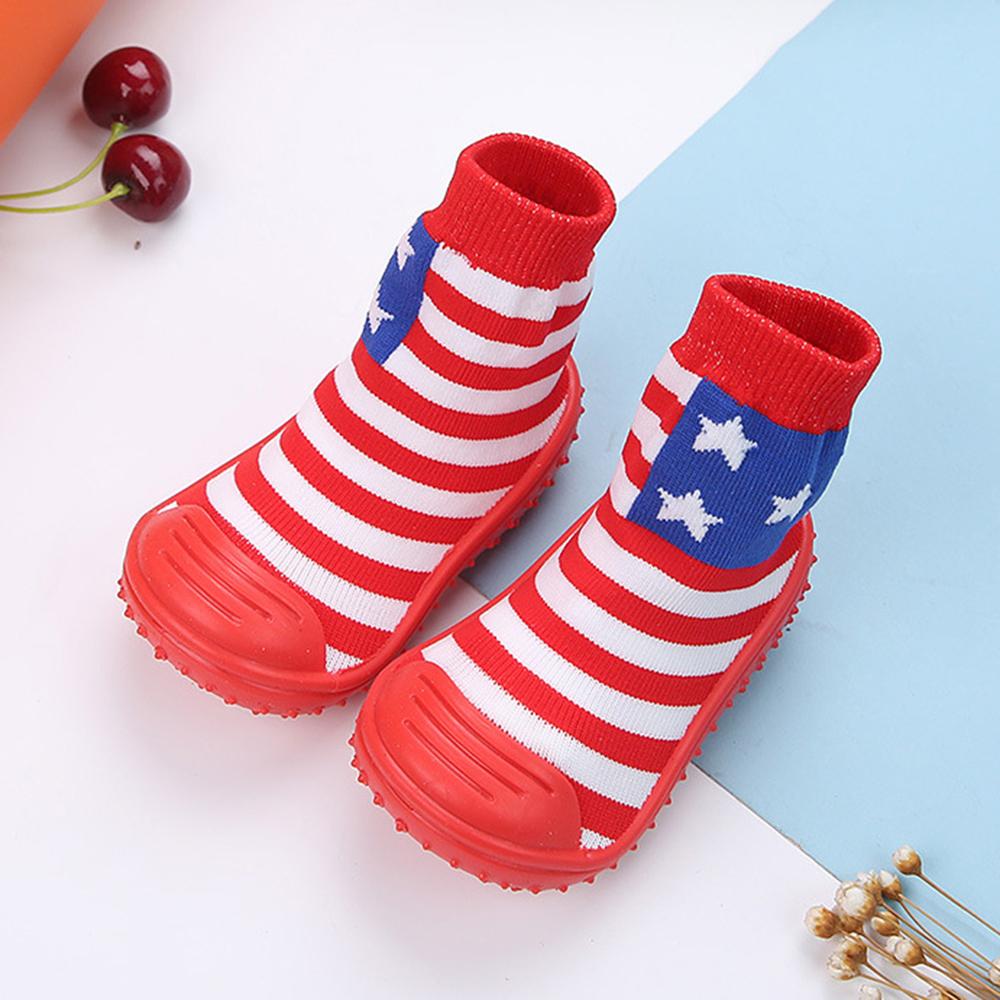 Baby Cartoon Non-slip Striped Printed Casual Flats - PrettyKid