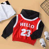 Unisex Number Letter Print Basketball Stitching T-shirt Bulk Kids Clothing - PrettyKid