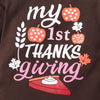 2022 Baby Girls My 1st Thanksgiving Printed Long Sleeve Blouse and Pants Set - PrettyKid
