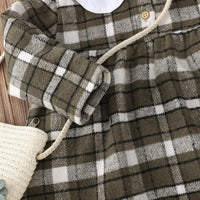 Toddler Girls Plaid Printed Long Sleeve Dress - PrettyKid