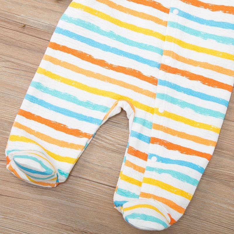 Baby Boys Girls Color Stripe Wrap Jumpsuit - PrettyKid