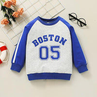 Toddler Boys Solid Letter Printed Long Sleeve Sportswear - PrettyKid