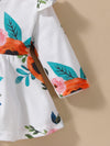 Toddler Girls Long Sleeved Floral Print Top Denim Pants Set - PrettyKid