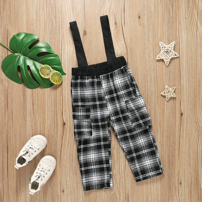 Toddler Kids Boys' Plaid Suspenders Cheap Wholesale Kids Clothing - PrettyKid