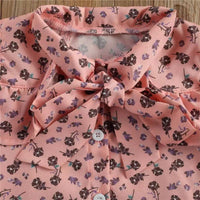 Summer toddler kids girls sleeveless chiffon floral shirt jacket bow shorts set - PrettyKid