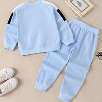 Toddler Children's Boys Solid Color Long Sleeved Sweater Pants Sports Suit - PrettyKid