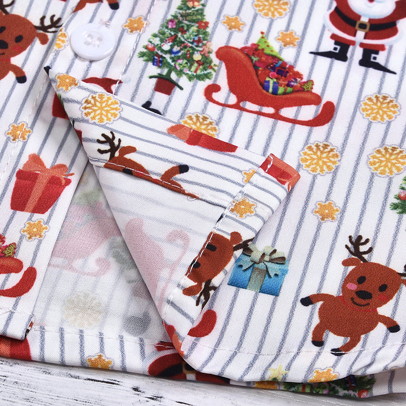 Toddler Kids Boys Lapel Gentleman Shirt Bow Set Christmas Children's Wear - PrettyKid