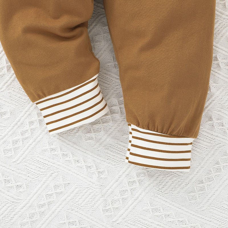 Toddler Boys Solid Stripe Print Pocket Long Sleeve Sweater Set - PrettyKid