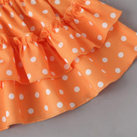 Children Summer Girls Wave Dot Printed Suspender Skirt Set Wholesale Girls Dresses - PrettyKid