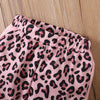 Toddler Girls Letter Print Pink Hoodie Sweatshirt Leopard Print Pants Set - PrettyKid