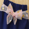 Toddler Kids Girls Solid Color Sleeveless Mesh Stitched Denim Skirt Set - PrettyKid