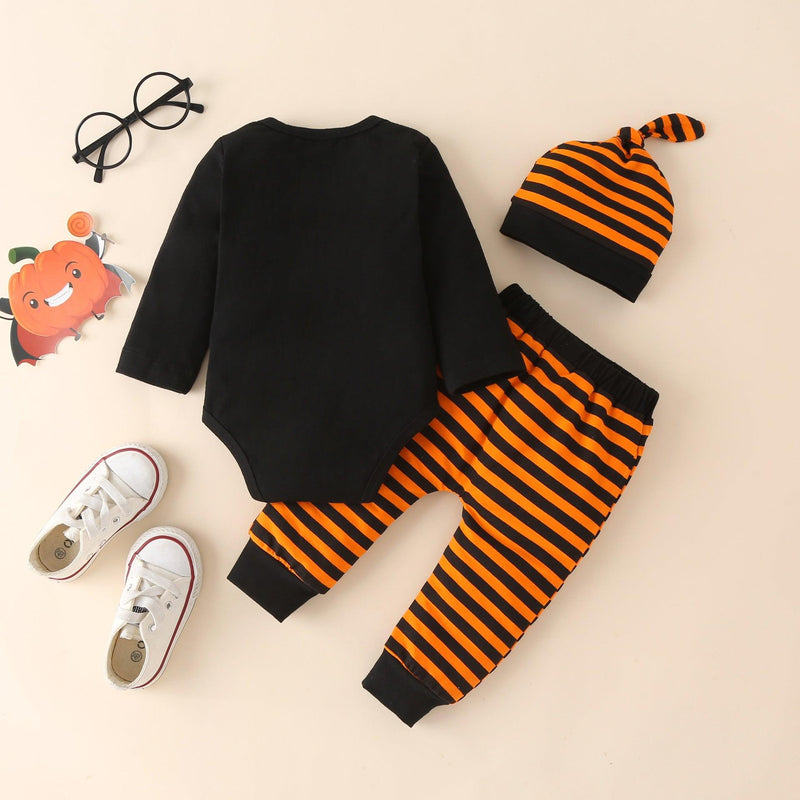 Baby Boys Strap Printed Long Sleeve Jumpsuit Set Halloween Costume - PrettyKid