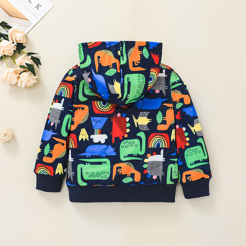 Toddler Boys Letter Printed Hoodie Jacket Children's Boutique Wholesale Vendors - PrettyKid