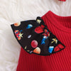 Baby Girls Solid Color Cotton Cartoon Print Long-sleeved Jumpsuit - PrettyKid