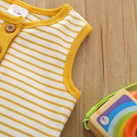 Toddler kids summer sleeveless striped jumpsuit baby crawling suit - PrettyKid