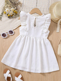 Girls' Summer Embroidered Dress with Ruffles Beach Holiday Dress Wholesale