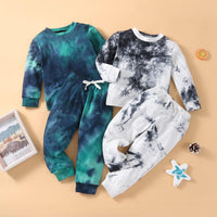 Toddler Kids Boys' Long Sleeve Round Neck Tie Dye Suit - PrettyKid