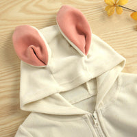 Baby Boys Girls Cute Rabbit Zipper Long Sleeve Jumpsuit - PrettyKid