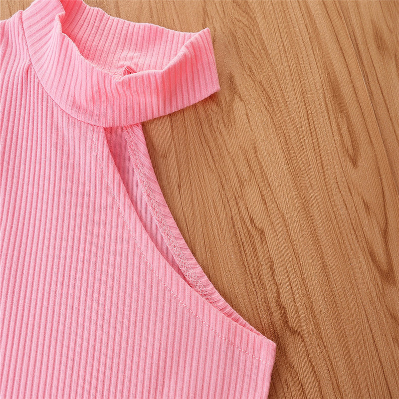Toddler Kids Girls Solid Color Vest Denim Pants Set Children's Wholesale Clothing Vendors - PrettyKid
