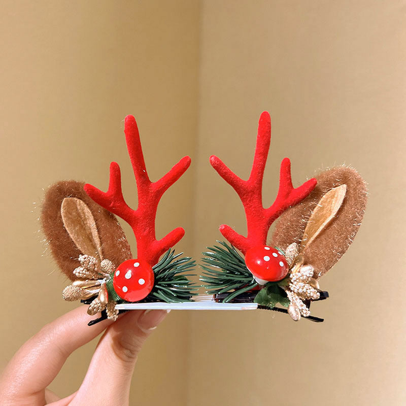 Girls Cute Moose Antlers Christmas Hair Bands Hair Accessories - PrettyKid
