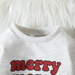 Baby Boys Girls Christmas Colorful Letter Print Long-sleeved Jumpsuit - PrettyKid