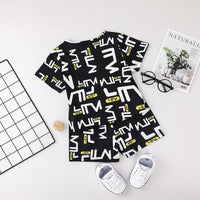 9M-4Y Toddler Boy Outfits Sets Letter Print T-Shirts & Shorts Wholesale Boy Clothes - PrettyKid