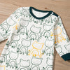 Baby Boys Girls Lovely Frog Print Long Sleeve One-piece Jumpsuit - PrettyKid