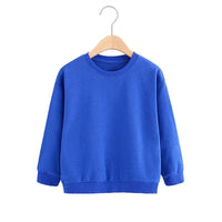 Kids Boys Girls Solid Round Neck Loose Pullover - PrettyKid