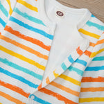Baby Boys Girls Color Stripe Wrap Jumpsuit - PrettyKid