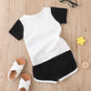 Toddler Boys Girls Solid Letter Print Short Sleeved Top Shorts Summer Sportswear - PrettyKid