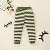 Toddler Girls Green Striped Long Sleeve Suit - PrettyKid