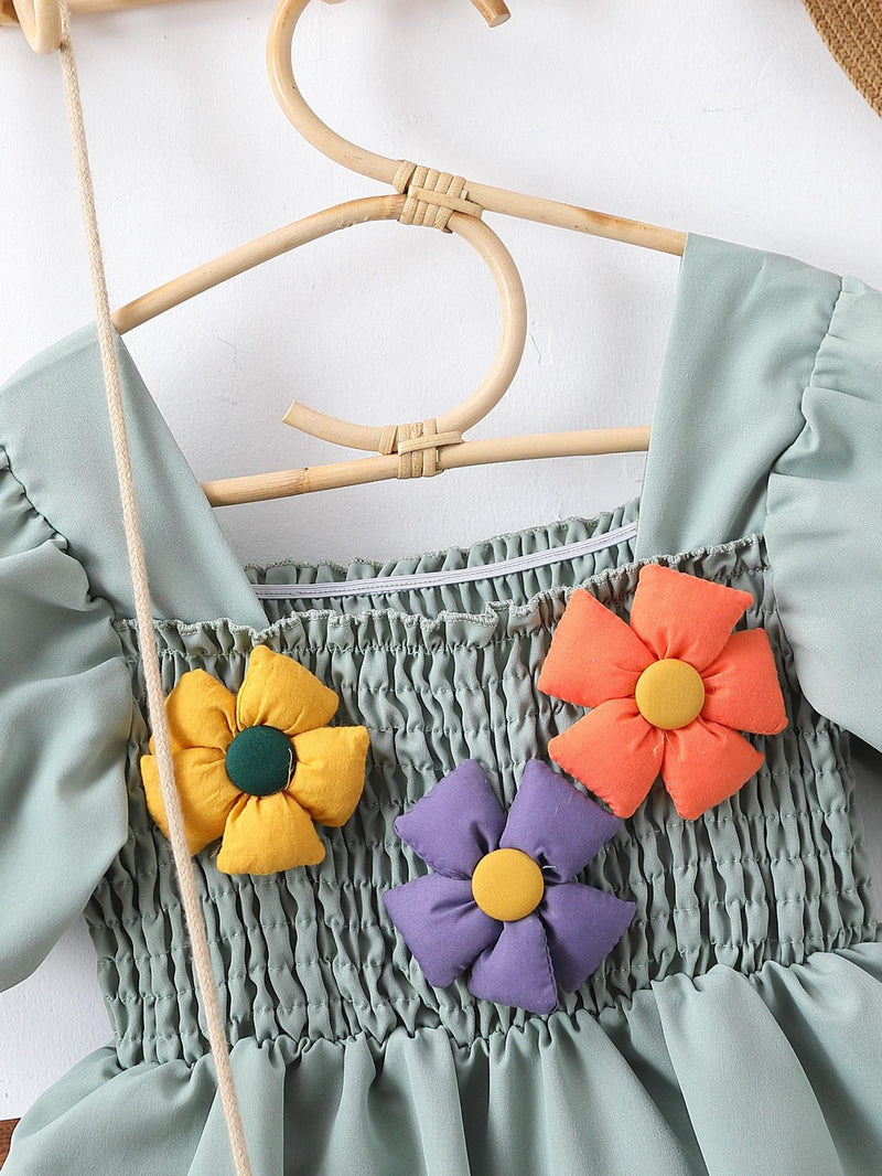 Girls' Simple Barred Flower Dress, Outdoor Party, Beach Children's Skirt Wholesale