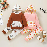 Toddler Kids Girls' Printed Hoodie Pants Set - PrettyKid