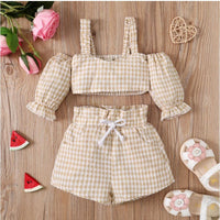 Bubble Short Sleeve Set Summer Baby Girl Two Piece Set