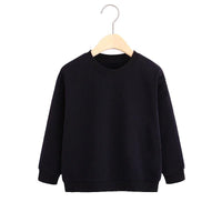 Kids Boys Girls Solid Round Neck Loose Pullover - PrettyKid