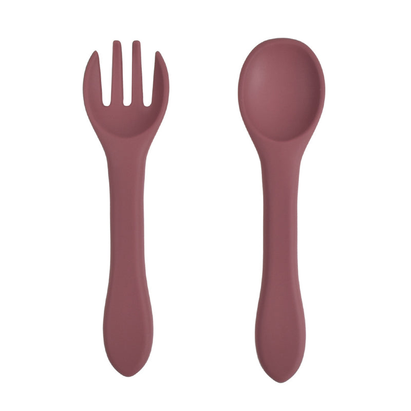 Baby‘s Silicone Tableware Food Grade Silicone Spoon Fork Set - PrettyKid