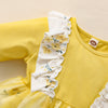 Toddler Girl Solid Ruffle Mesh Patchwork Dress - PrettyKid