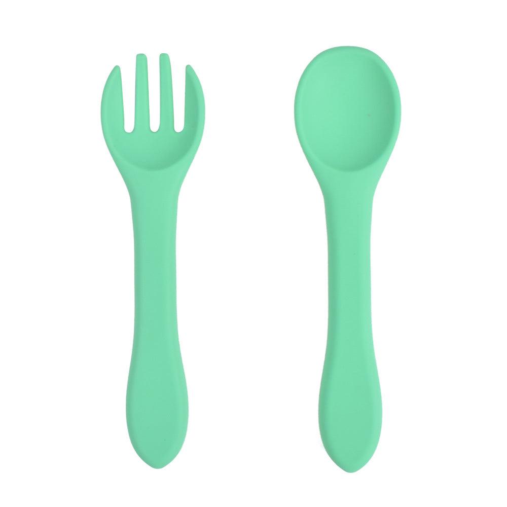 Baby‘s Silicone Tableware Food Grade Silicone Spoon Fork Set - PrettyKid