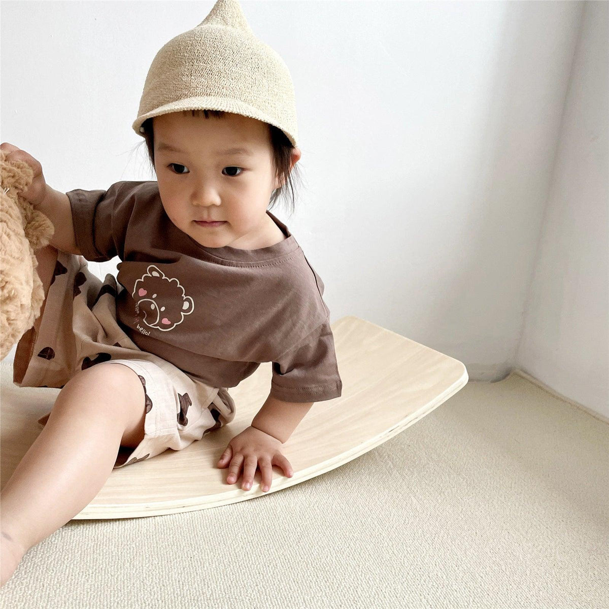 Baby Thin Cotton Short Sleeve T-shirt Top Shorts Two Piece Set