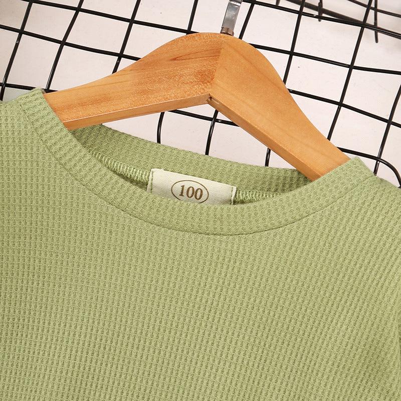 Toddler Kids Boys and Girls Solid Color Long Sleeved Leisure Suit - PrettyKid
