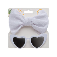 Children's Sunglasses New Vintage Love Glasses Set Hair Band Set