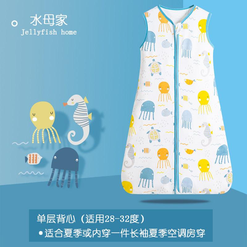 Summer Thin Baby Vest Pajamas Sleeveless Baby Kick Proof Quilt Children's Sleeping Bag - PrettyKid